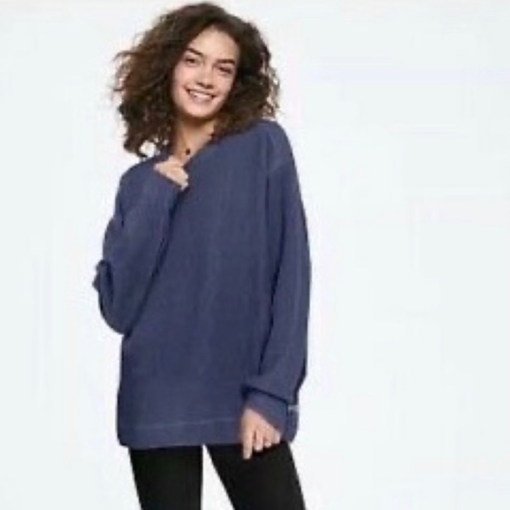 VS Pink 2019 Campus washed ribbed crew shirt- oversized size small